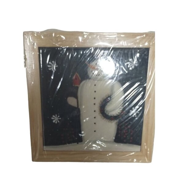 Twilight Snowman Framed Trivet by Mary Beth Baxter Size 7.5 in New - Picture 1 of 10